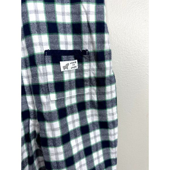 Janie & Jack Plaid Overalls Romper 3-6 Months Blue Green Baby Boy - Picture 5 of 7